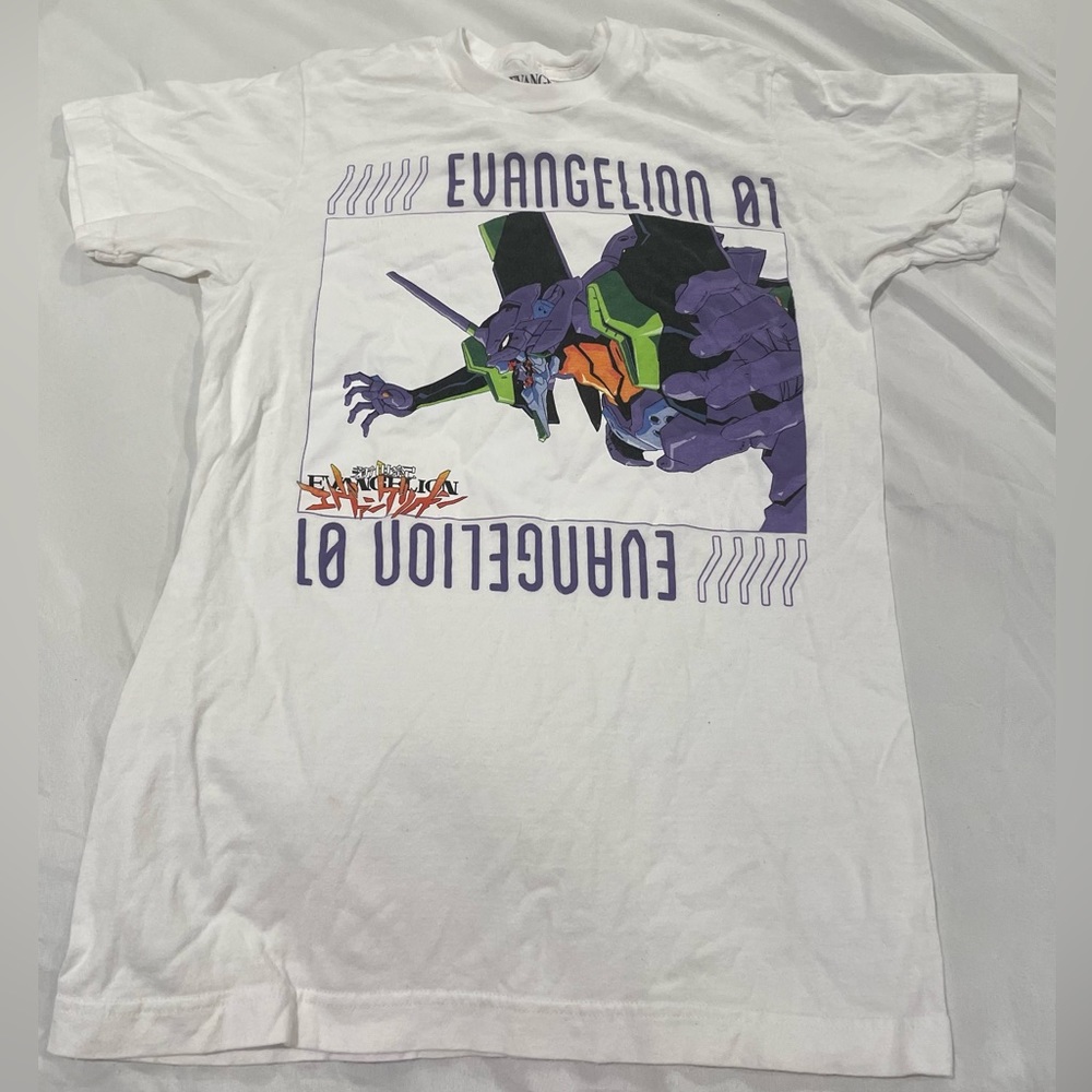White hot topic Evangelion shirt
